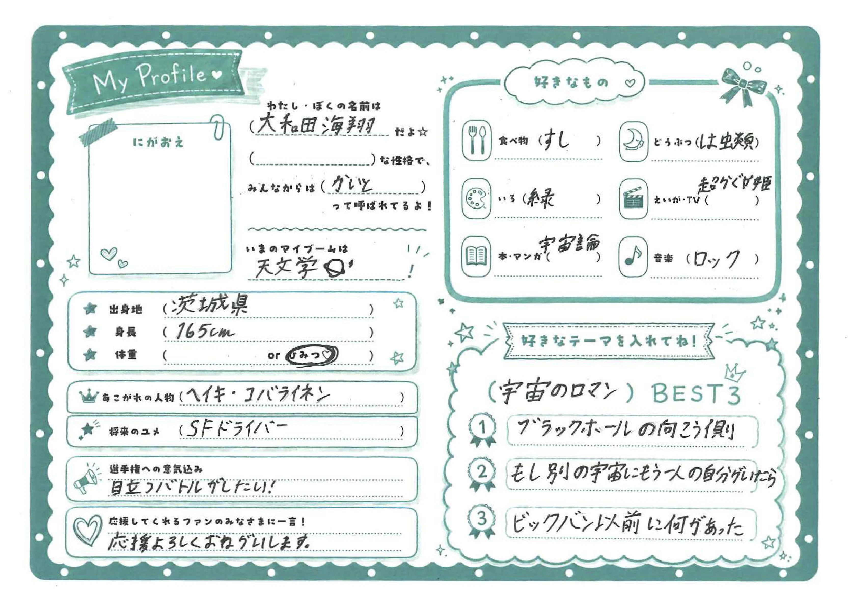 大和田海翔のプロフィール情報画像