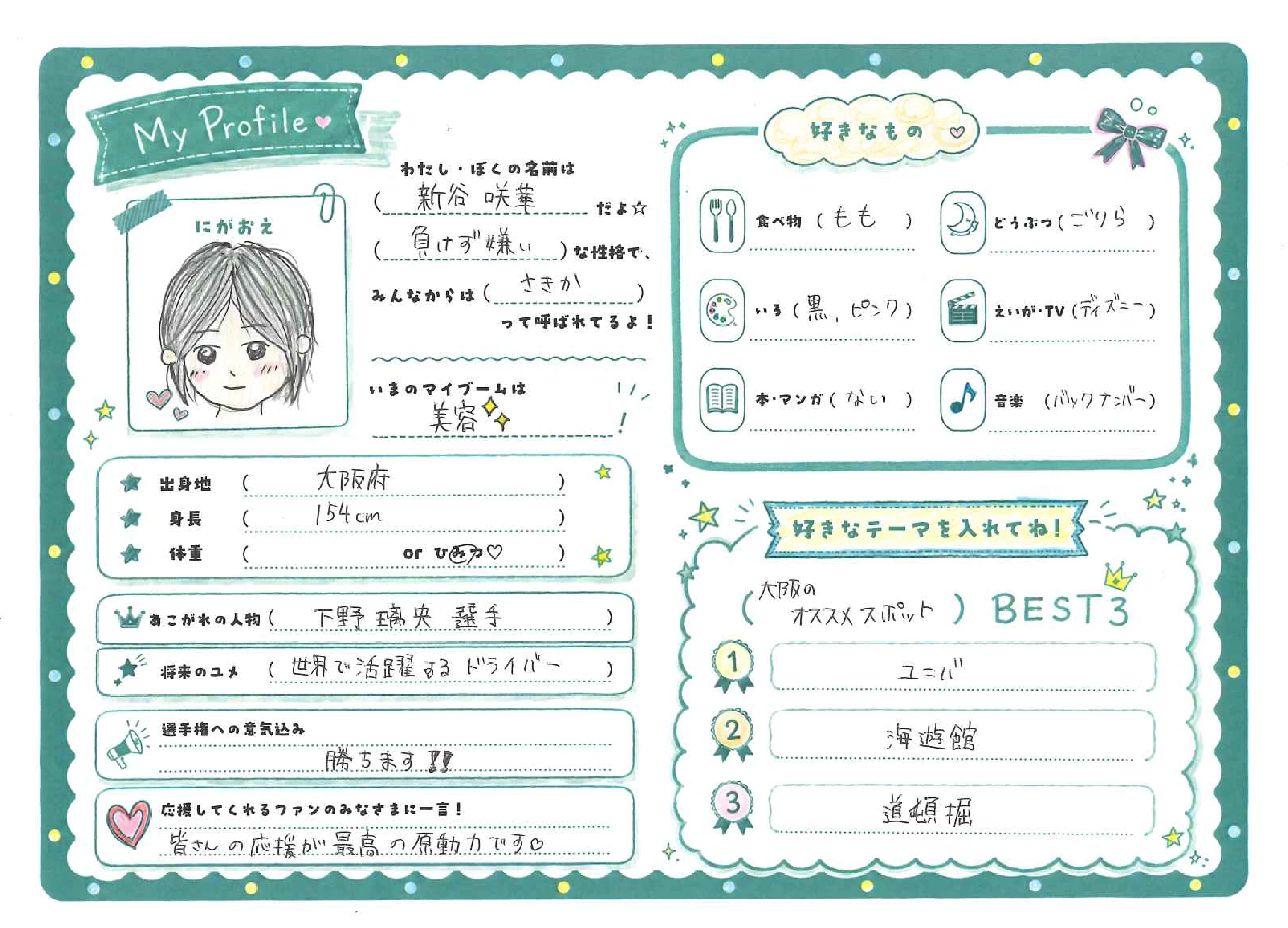 松井沙麗のプロフィール情報画像