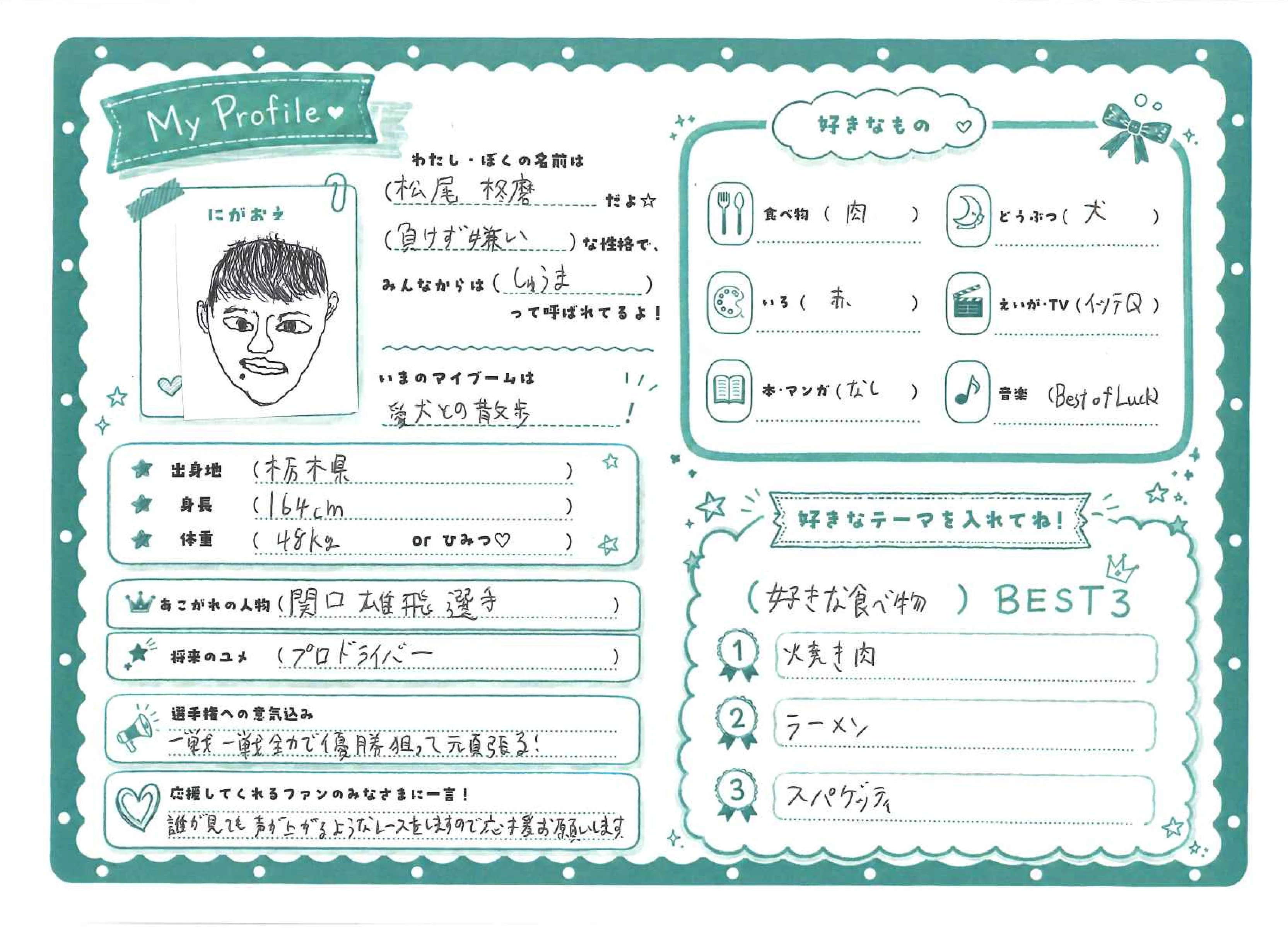 松尾柊磨のプロフィール情報画像